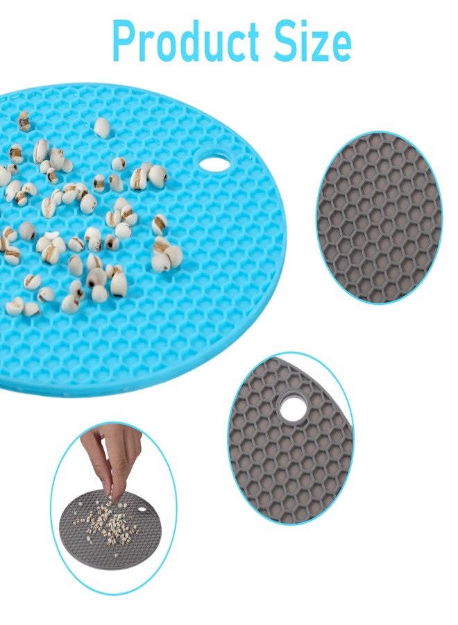 Aeaocvo 2 Pcs Bird Slow Feeder Mats, Bird Foraging Toys, Extend Eating Time, Birds Toy for Parakeet, Cockatiel, African Grey, Conure (Blue & Grey) - Image 4